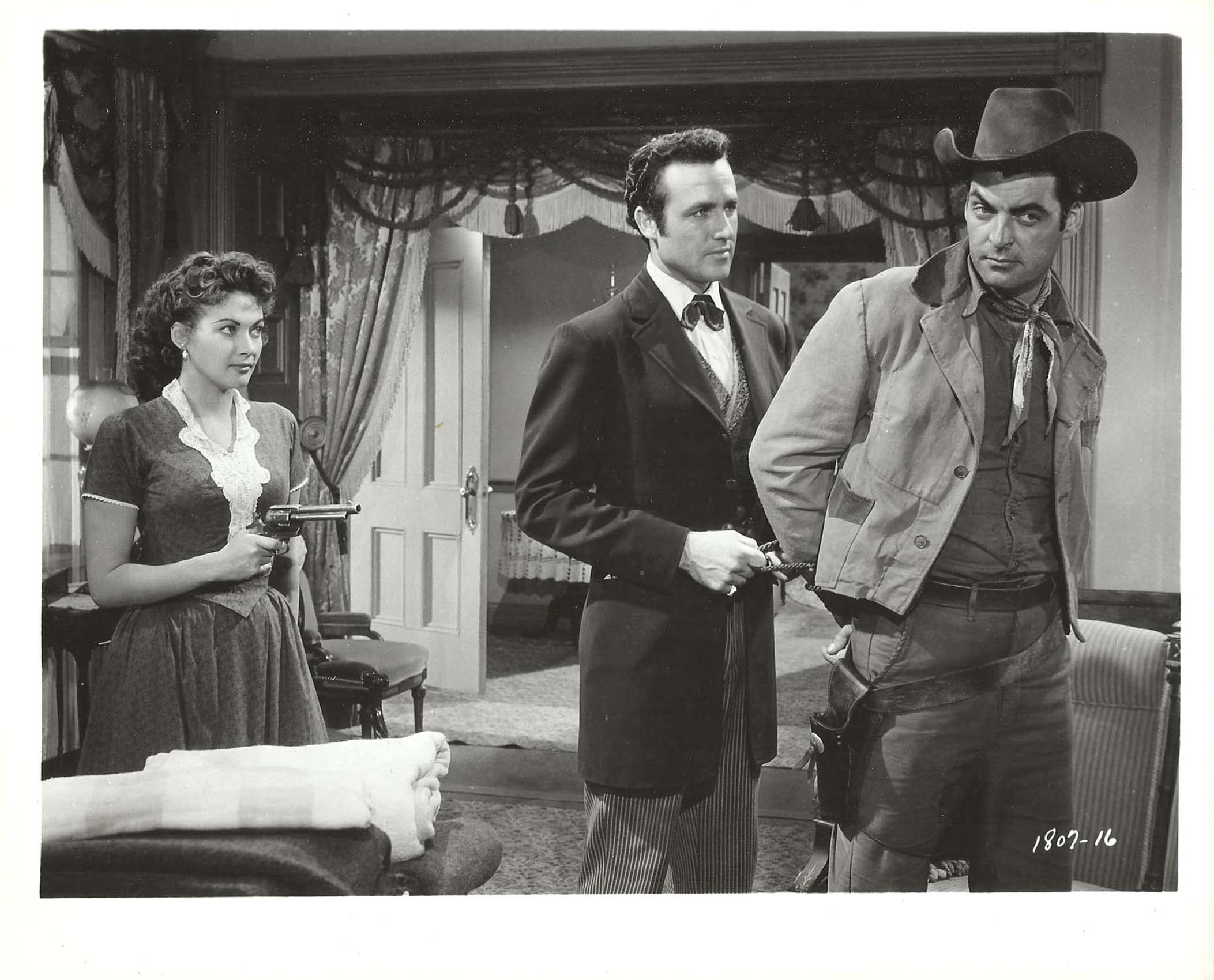 YVONNE DE CARLO, RORY CALHOUN & REX REASON in 